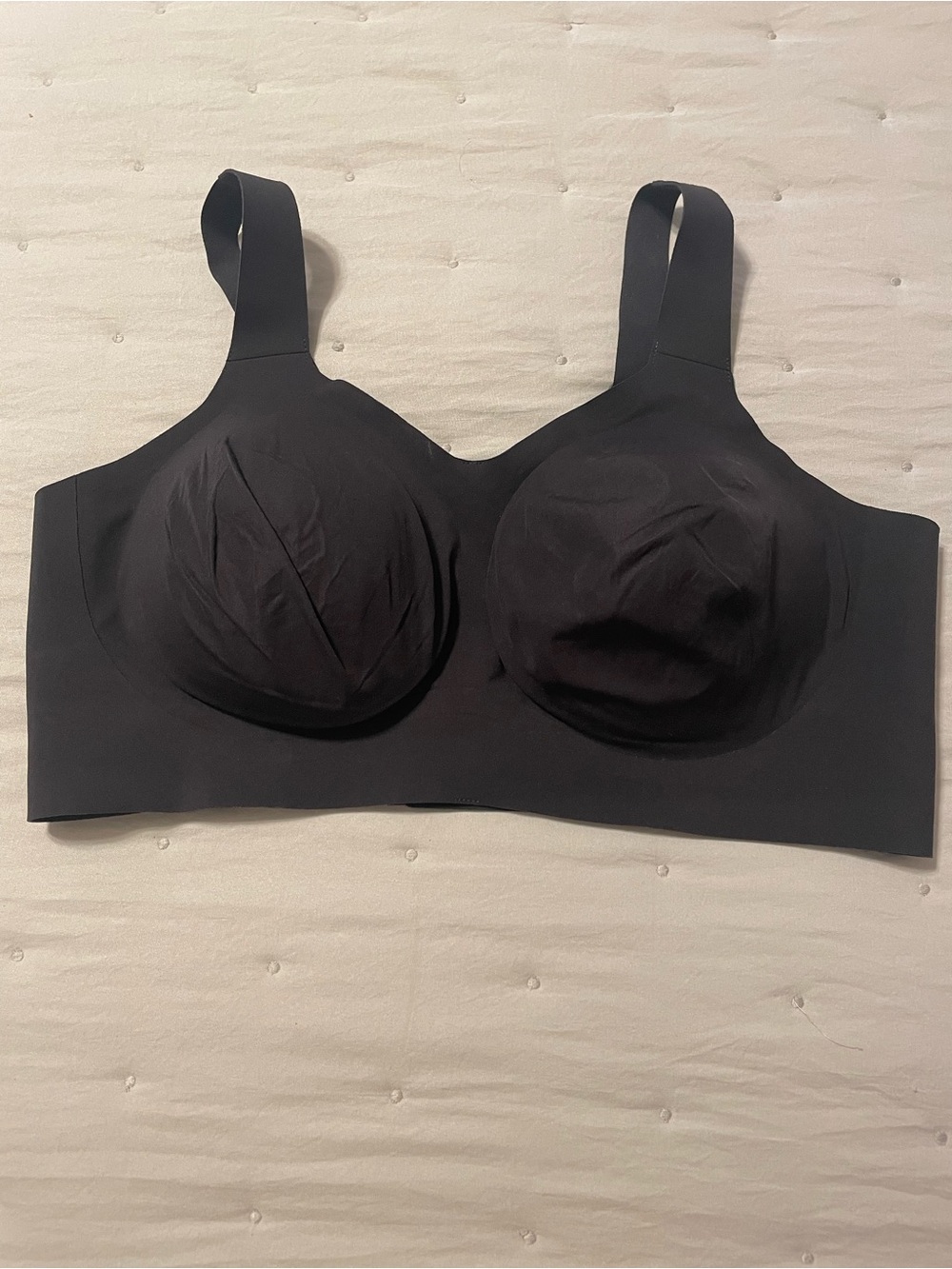 Evelyn & Bobbie Beyond Seamless Black Wireless Bra - Comfort Support Size XL